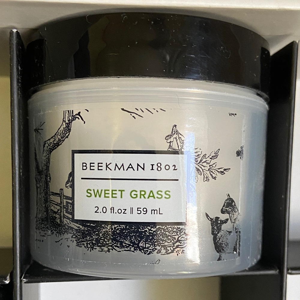 Beekman 1802 Sweet Grass whipped Body Cream lotion moisturizer 2 ounce oz jar